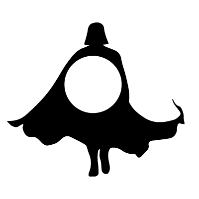 Caped Figure Beneath Full Moon Black Silhouette