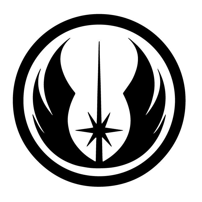 Jedi Order Emblem Black and White Crest