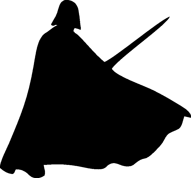Darth Vader Caped Silhouette with Lightsaber