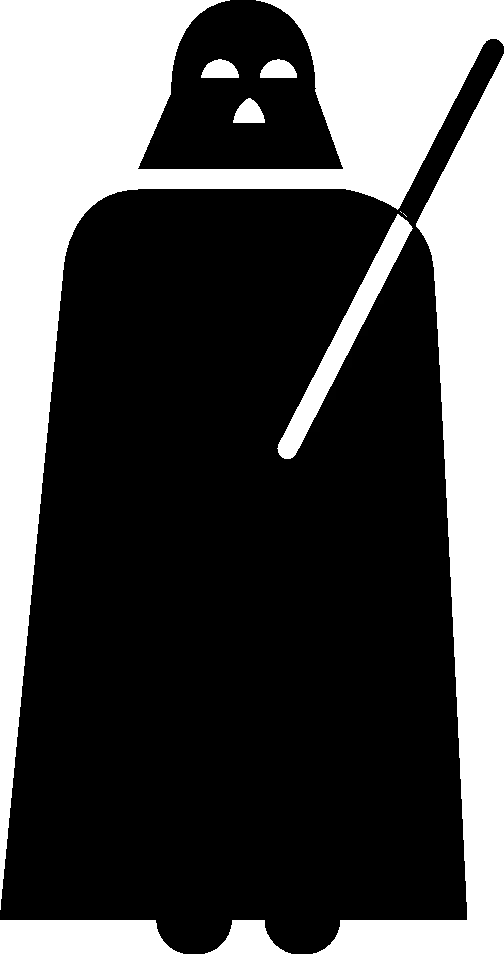 Darth Vader Standing Silhouette with Lightsaber