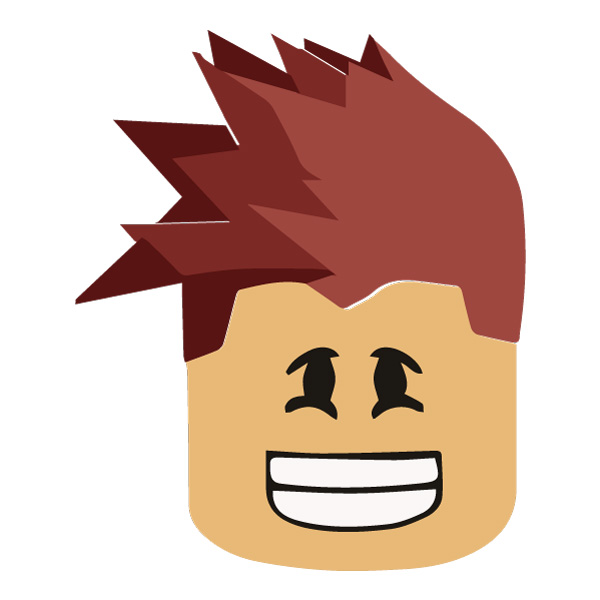 Smiling Roblox Character Head Flat Design Vector SVG PNG - Free Cartoon Vector PNG SVG AI EPS Download