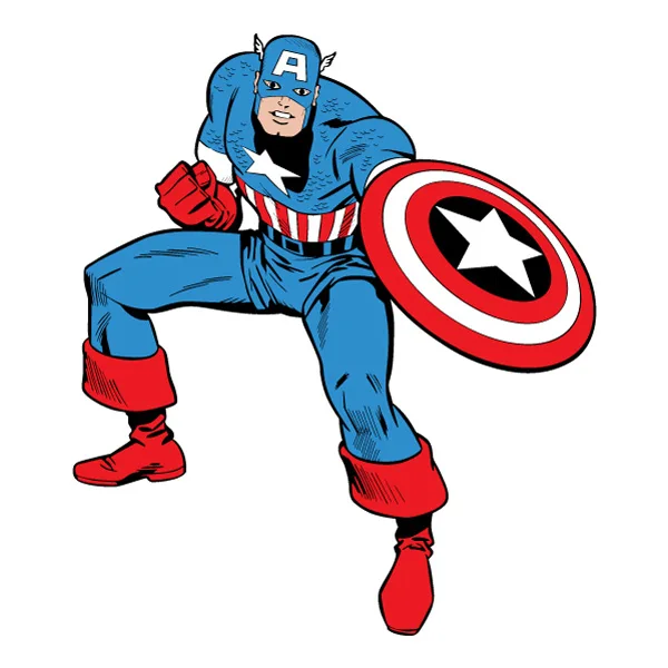 Action Pose Classic Comic Style Captain America Full Body SVG PNG Clipart Action Pose Classic Comic Style Captain America Full Body SVG PNG Clipart - Free Cartoon Vector Illustration PNG SVG AI EPS Download