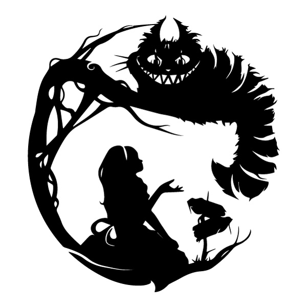 Alice Cheshire Cat Moon Silhouette SVG PNG Clipart Alice Cheshire Cat Moon Silhouette SVG PNG Clipart cartoon vector illustration
