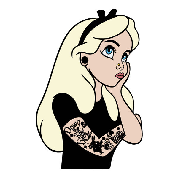 Alice Tattoo Portrait Cartoon SVG PNG Clipart Alice Tattoo Portrait Cartoon SVG PNG Clipart - Free Cartoon Vector Illustration PNG SVG AI EPS Download