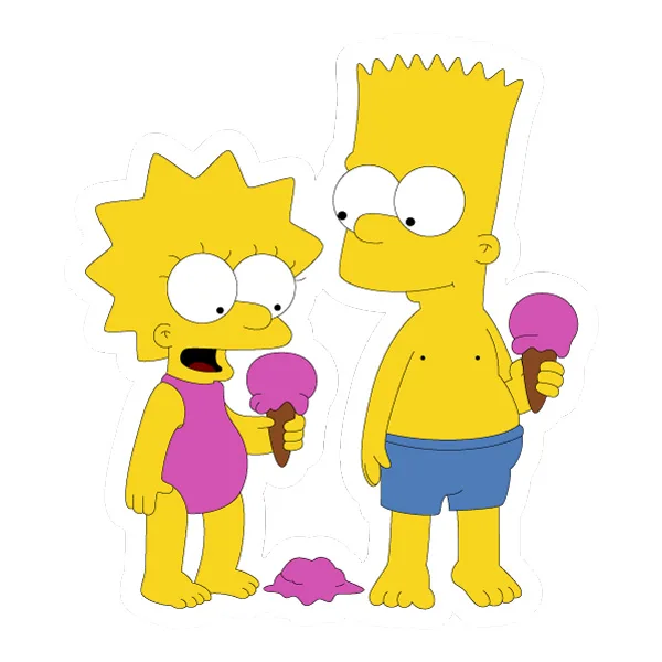Bart and Lisa Simpson Standing with Ice Cream Full Body SVG PNG Clipart Bart and Lisa Simpson Standing with Ice Cream Full Body SVG PNG Clipart - Free Cartoon Vector Illustration PNG SVG AI EPS Download