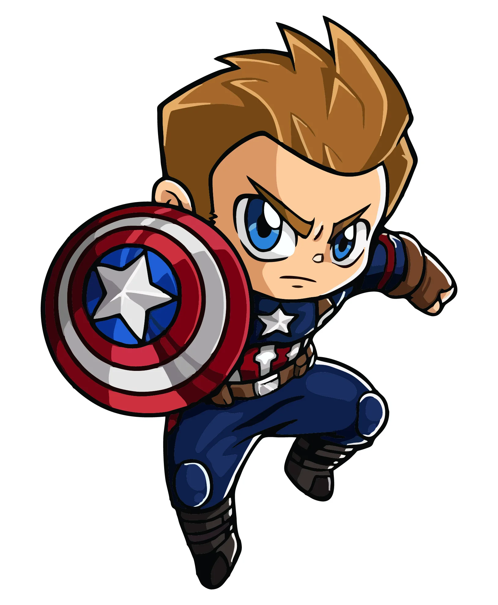 Captain America Chibi SVG PNG Clipart Captain America Chibi SVG PNG Clipart - Free Cartoon Vector Illustration PNG SVG AI EPS Download