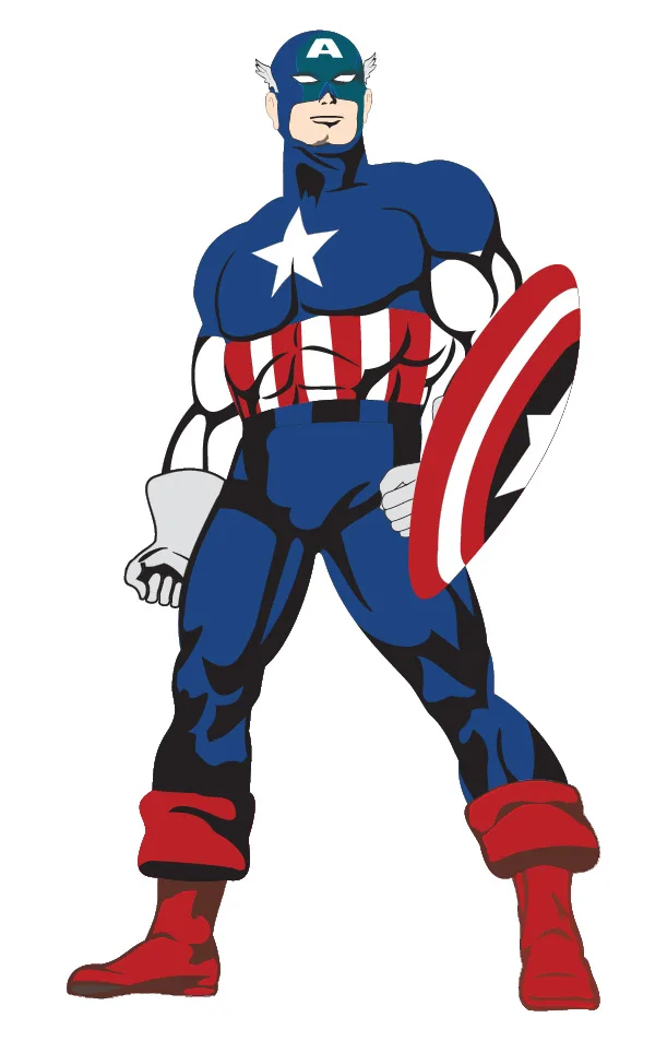 Captain America SVG PNG Clipart for Silhouette Design Captain America SVG PNG Clipart for Silhouette Design - Free Cartoon Vector Illustration PNG SVG AI EPS Download