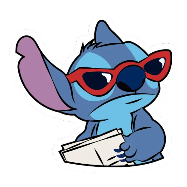 Cool Stitch Wearing Sunglasses Holding Newspaper Half Body SVG PNG Clipart Cool Stitch Wearing Sunglasses Holding Newspaper Half Body SVG PNG Clipart - Free Cartoon Vector Illustration PNG SVG AI EPS Download