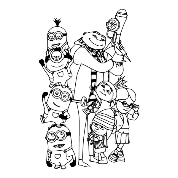 Despicable Me Gru and Minions Group Line Art Full Body SVG PNG Clipart Despicable Me Gru and Minions Group Line Art Full Body SVG PNG Clipart - Free Cartoon Vector Illustration PNG SVG AI EPS Download
