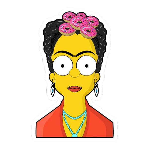 Frida Kahlo Simpsons Style Donut Hair Portrait SVG PNG Clipart Frida Kahlo Simpsons Style Donut Hair Portrait SVG PNG Clipart - Free Cartoon Vector Illustration PNG SVG AI EPS Download