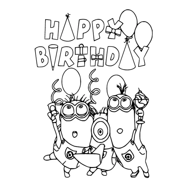 Happy Birthday Minions Celebrating Line Art Full Body Vector SVG PNG Clipart Happy Birthday Minions Celebrating Line Art Full Body Vector SVG PNG Clipart - Free Cartoon Vector Illustration PNG SVG AI EPS Download