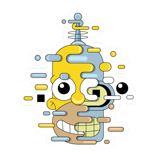 Homer Simpson and Bender Mashup Glitch Style Head SVG PNG Clipart Homer Simpson and Bender Mashup Glitch Style Head SVG PNG Clipart - Free Cartoon Vector Illustration PNG SVG AI EPS Download