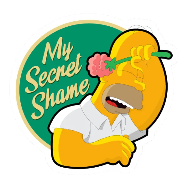 Homer Simpson My Secret Shame Flower Pose Sticker SVG PNG Clipart Homer Simpson My Secret Shame Flower Pose Sticker SVG PNG Clipart - Free Cartoon Vector Illustration PNG SVG AI EPS Download