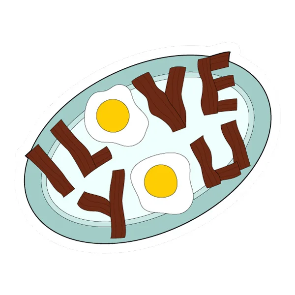 "I Love You" Bacon and Eggs Breakfast Plate Flat Design SVG PNG Clipart "I Love You" Bacon and Eggs Breakfast Plate Flat Design SVG PNG Clipart - Free Cartoon Vector Illustration PNG SVG AI EPS Download