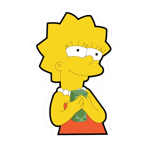 Lisa Simpson Holding Money Sticker Style Half Body SVG PNG Clipart Lisa Simpson Holding Money Sticker Style Half Body SVG PNG Clipart - Free Cartoon Vector Illustration PNG SVG AI EPS Download