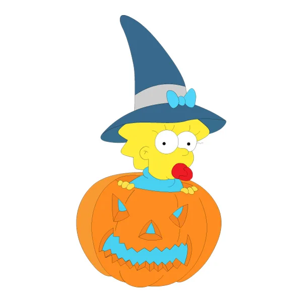 Maggie Simpson Peeking from Pumpkin Witch Costume SVG PNG Clipart Maggie Simpson Peeking from Pumpkin Witch Costume SVG PNG Clipart - Free Cartoon Vector Illustration PNG SVG AI EPS Download