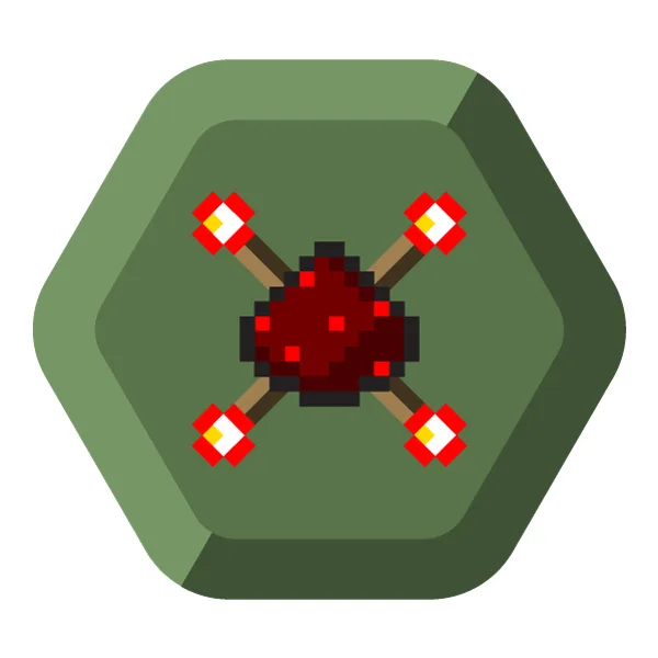Minecraft Redstone Dust and Crossed Torches Hexagon Badge SVG PNG Clipart Minecraft Redstone Dust and Crossed Torches Hexagon Badge SVG PNG Clipart - Free Cartoon Vector Illustration PNG SVG AI EPS Download