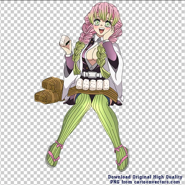 Mitsuri Kanroji Sitting Eating Onigiri Full Body Anime SVG PNG Clipart Mitsuri Kanroji Sitting Eating Onigiri Full Body Anime SVG PNG Clipart - Free Cartoon Vector Illustration PNG SVG AI EPS Download