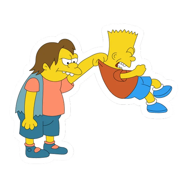 Nelson Muntz Bullying Bart Simpson Full Body Cartoon SVG PNG Clipart Nelson Muntz Bullying Bart Simpson Full Body Cartoon SVG PNG Clipart - Free Cartoon Vector Illustration PNG SVG AI EPS Download