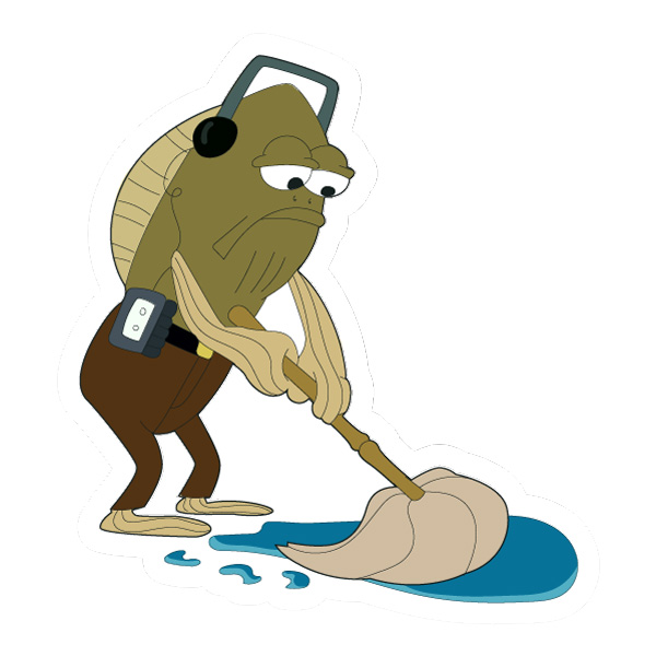 Old Fish Sweeping Floor Character SVG PNG Clipart Old Fish Sweeping Floor Character SVG PNG Clipart - Free Cartoon Vector Illustration PNG SVG AI EPS Download
