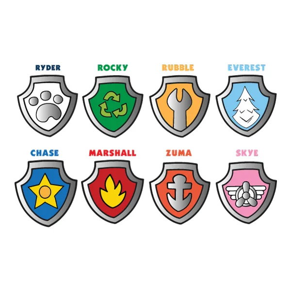 PAW Patrol Badges Shields SVG PNG Clipart PAW Patrol Badges Shields SVG PNG Clipart - Free Cartoon Vector Illustration PNG SVG AI EPS Download