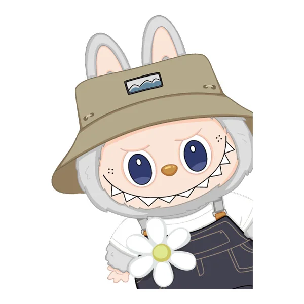 Peeking Labubu Character with Bucket Hat and Flower SVG PNG Clipart Peeking Labubu Character with Bucket Hat and Flower SVG PNG Clipart - Free Cartoon Vector Illustration PNG SVG AI EPS Download