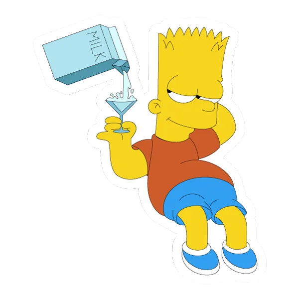 Relaxed Bart Simpson Pouring Milk into Martini Glass Full Body SVG PNG Clipart Relaxed Bart Simpson Pouring Milk into Martini Glass Full Body SVG PNG Clipart - Free Cartoon Vector Illustration PNG SVG AI EPS Download