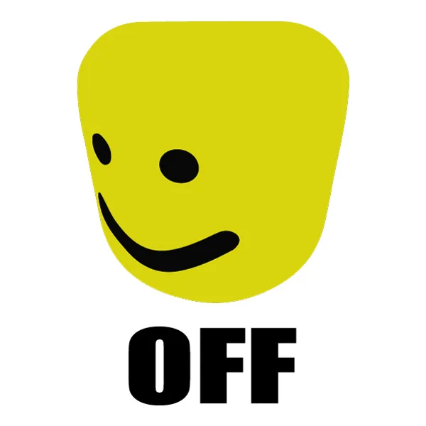Roblox Noob Head Smirk OFF Text Flat SVG PNG Clipart Roblox Noob Head Smirk OFF Text Flat SVG PNG Clipart - Free Cartoon Vector Illustration PNG SVG AI EPS Download