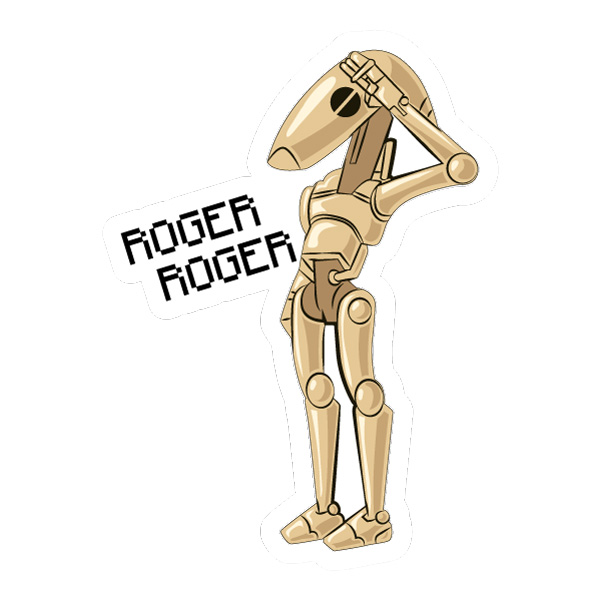 Saluting Battle Droid Roger Roger Vector Clipart Saluting Battle Droid Roger Roger Vector Clipart - Free Cartoon Vector Illustration PNG SVG AI EPS Download