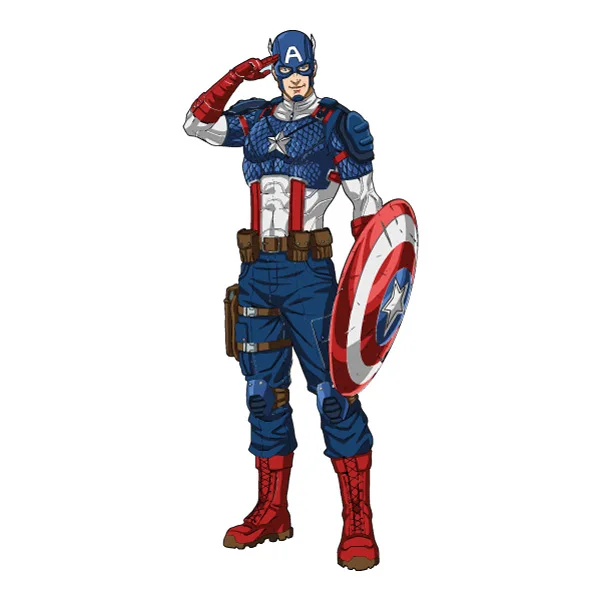 Saluting Captain America Full Body Comic Style SVG PNG Clipart Saluting Captain America Full Body Comic Style SVG PNG Clipart - Premium Cartoon Vector Illustration PNG SVG AI EPS Download