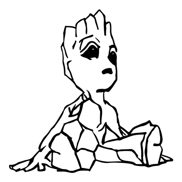 Sitting Baby Groot Line Art SVG PNG Clipart Sitting Baby Groot Line Art SVG PNG Clipart - Free Cartoon Vector Illustration PNG SVG AI EPS Download
