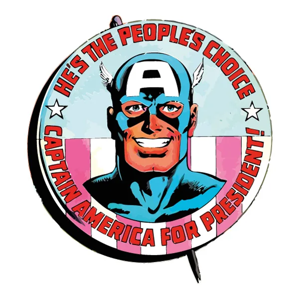 Smiling Captain America Retro Campaign Button Head SVG PNG Clipart Smiling Captain America Retro Campaign Button Head SVG PNG Clipart - Free Cartoon Vector Illustration PNG SVG AI EPS Download