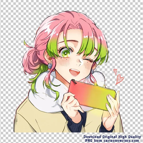 Smiling Mitsuri Kanroji Winking Anime Illustration SVG PNG Clipart Smiling Mitsuri Kanroji Winking Anime Illustration SVG PNG Clipart - Free Cartoon Vector Illustration PNG SVG AI EPS Download