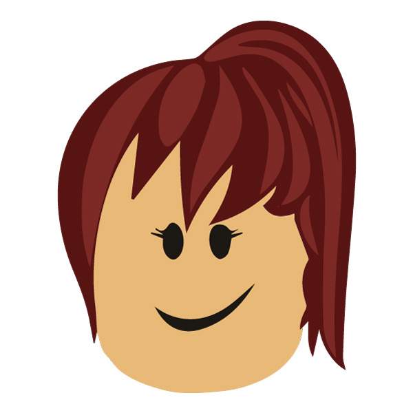 Smiling Roblox Girl Avatar Head Flat SVG PNG Clipart - Free Cartoon Vector PNG SVG AI EPS Download