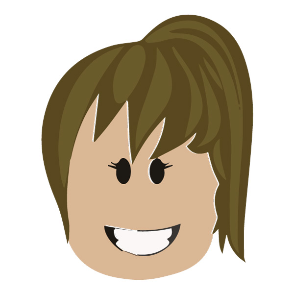 Smiling Roblox Girl Head Flat SVG PNG Clipart - Free Cartoon Vector PNG SVG AI EPS Download