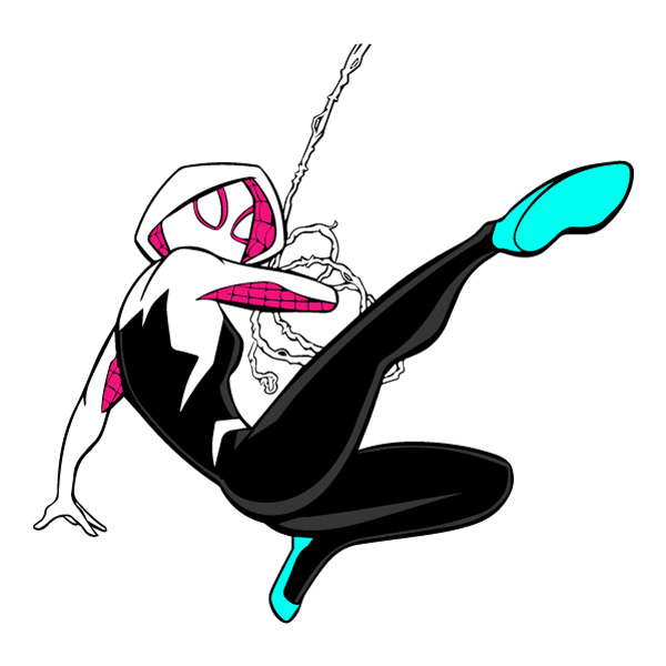 Spider Gwen Dynamic Web Pose SVG PNG Clipart for Cricut Spider Gwen Dynamic Web Pose SVG PNG Clipart for Cricut - Free Cartoon Vector Illustration PNG SVG AI EPS Download
