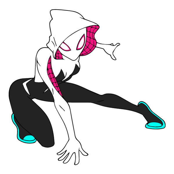Spider Gwen Flying Web Pose SVG PNG Clipart for Cricut Spider Gwen Flying Web Pose SVG PNG Clipart for Cricut - Free Cartoon Vector Illustration PNG SVG AI EPS Download