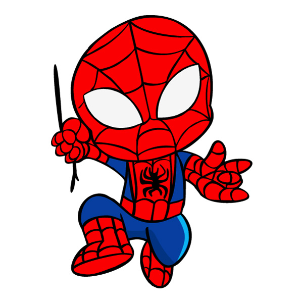 Spider-Man Web Pose Chibi Superhero SVG PNG Clipart Spider-Man Web Pose Chibi Superhero SVG PNG Clipart - Free Cartoon Vector Illustration PNG SVG AI EPS Download
