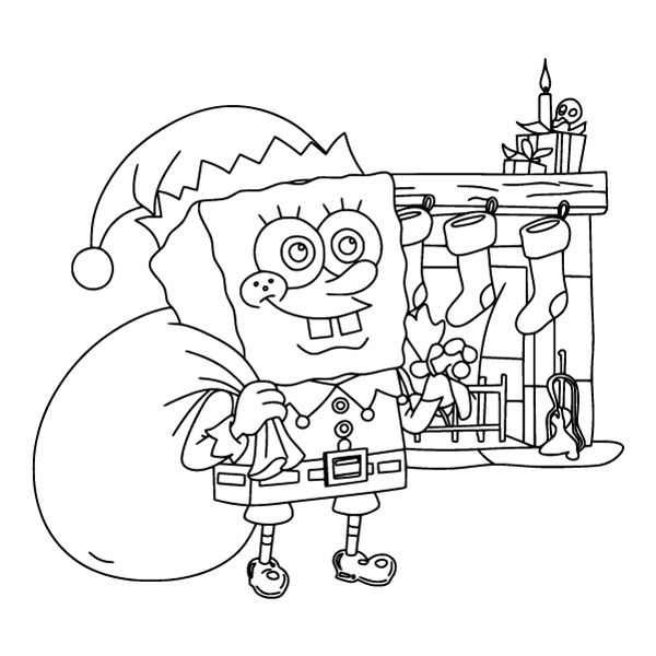 SpongeBob Christmas Coloring Page Line Art SVG PNG Clipart SpongeBob Christmas Coloring Page Line Art SVG PNG Clipart - Free Cartoon Vector Illustration PNG SVG AI EPS Download