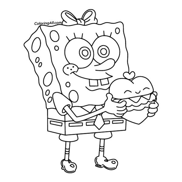 SpongeBob Gift Box Line Art Character SVG PNG Clipart SpongeBob Gift Box Line Art Character SVG PNG Clipart - Free Cartoon Vector Illustration PNG SVG AI EPS Download