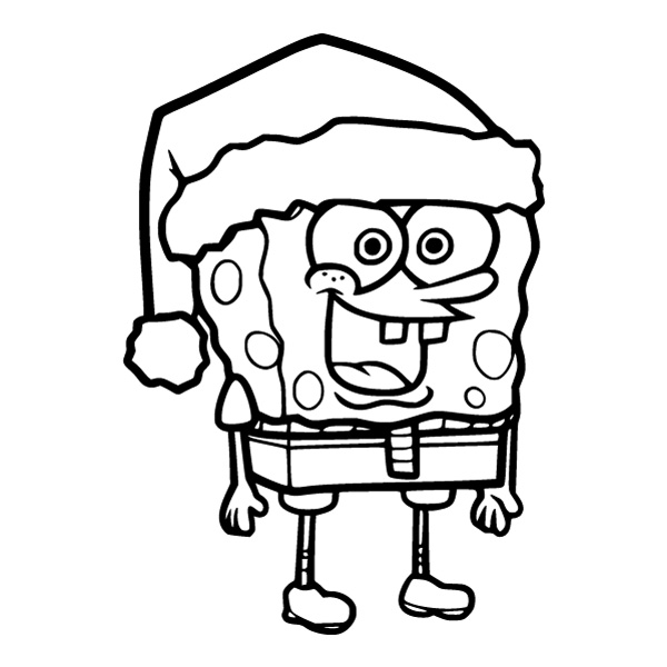 SpongeBob Santa Hat Line Art Character SVG PNG Clipart SpongeBob Santa Hat Line Art Character SVG PNG Clipart - Free Cartoon Vector Illustration PNG SVG AI EPS Download