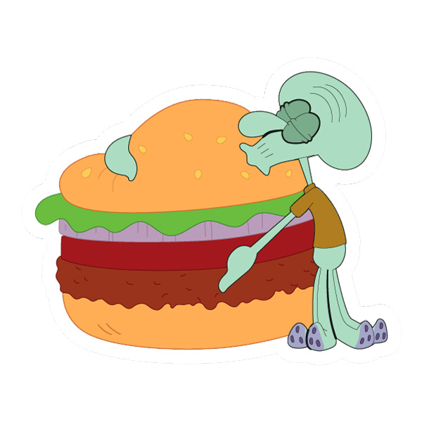 Squidward Eating Krabby Patty Burger SVG PNG Clipart Squidward Eating Krabby Patty Burger SVG PNG Clipart - Free Cartoon Vector Illustration PNG SVG AI EPS Download