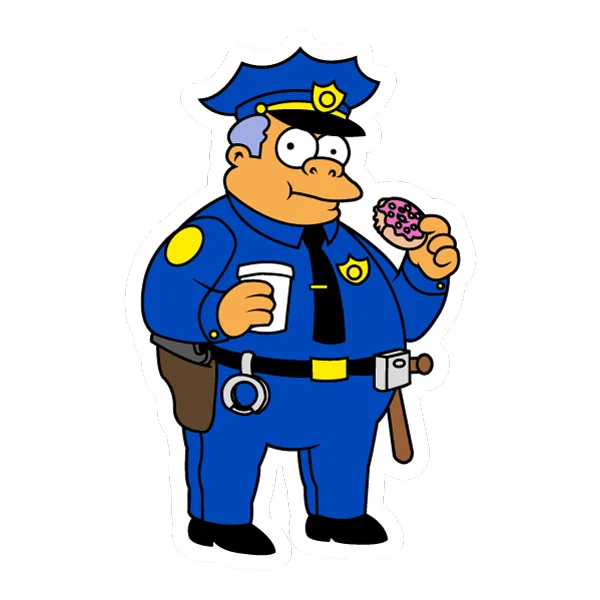 Standing Chief Wiggum Eating Donut Cartoon Full Body SVG PNG Clipart Standing Chief Wiggum Eating Donut Cartoon Full Body SVG PNG Clipart - Free Cartoon Vector Illustration PNG SVG AI EPS Download