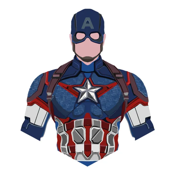 Standing Front Facing Flat Design Captain America Bust SVG PNG Clipart Standing Front Facing Flat Design Captain America Bust SVG PNG Clipart - Free Cartoon Vector Illustration PNG SVG AI EPS Download