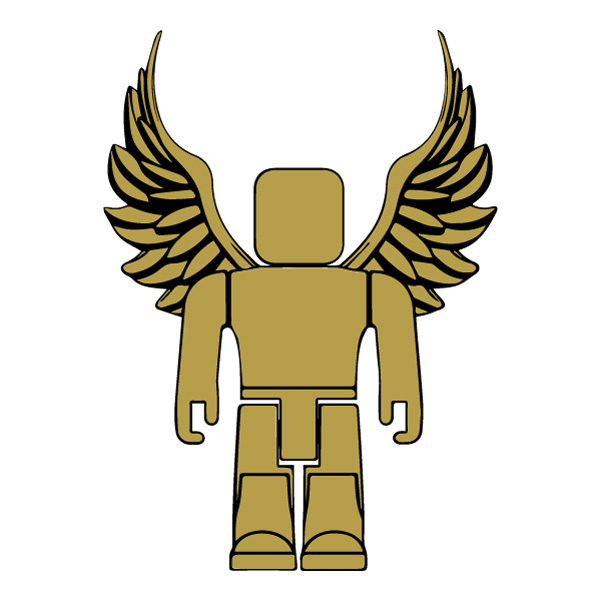 Standing Gold Roblox Character with Wings Full Body SVG PNG Clipart - Free Cartoon Vector PNG SVG AI EPS Download