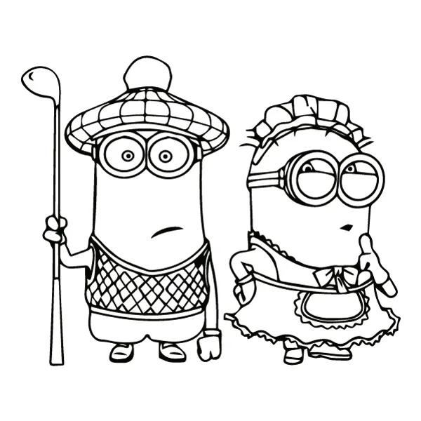 Standing Golfer and Maid Minions Line Art Full Body SVG PNG Clipart Standing Golfer and Maid Minions Line Art Full Body SVG PNG Clipart - Free Cartoon Vector Illustration PNG SVG AI EPS Download