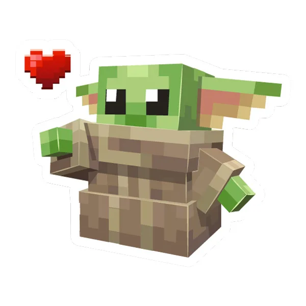 Standing Minecraft Baby Yoda Grogu with Heart Pixel Art SVG PNG Clipart Standing Minecraft Baby Yoda Grogu with Heart Pixel Art SVG PNG Clipart - Premium Cartoon Vector Illustration PNG SVG AI EPS Download