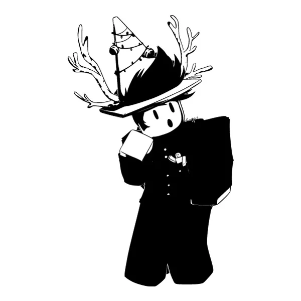 Standing Roblox Avatar with Antlers and Cone Hat Line Art Full Body SVG PNG Clipart Standing Roblox Avatar with Antlers and Cone Hat Line Art Full Body SVG PNG Clipart - Free Cartoon Vector Illustration PNG SVG AI EPS Download