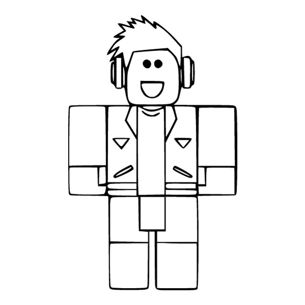 Standing Roblox Character Line Art Full Body SVG PNG Clipart for Cricut Cut File - Free Cartoon Vector PNG SVG AI EPS Download