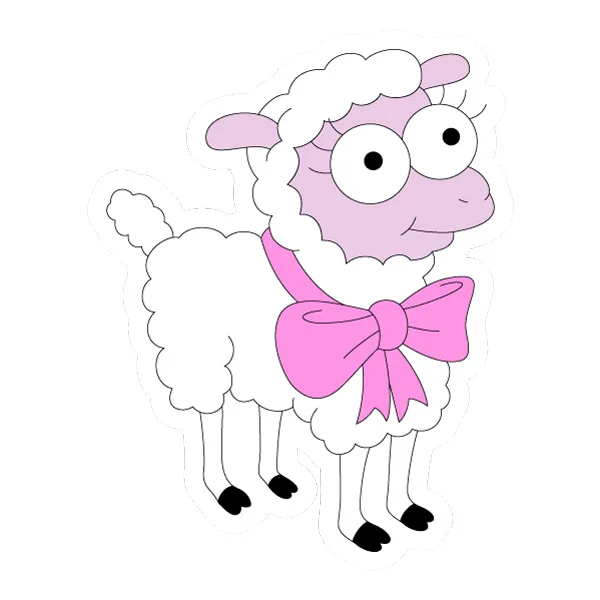 Standing Simpsons Style Lamb with Pink Bow Full Body SVG PNG Clipart Standing Simpsons Style Lamb with Pink Bow Full Body SVG PNG Clipart - Free Cartoon Vector Illustration PNG SVG AI EPS Download